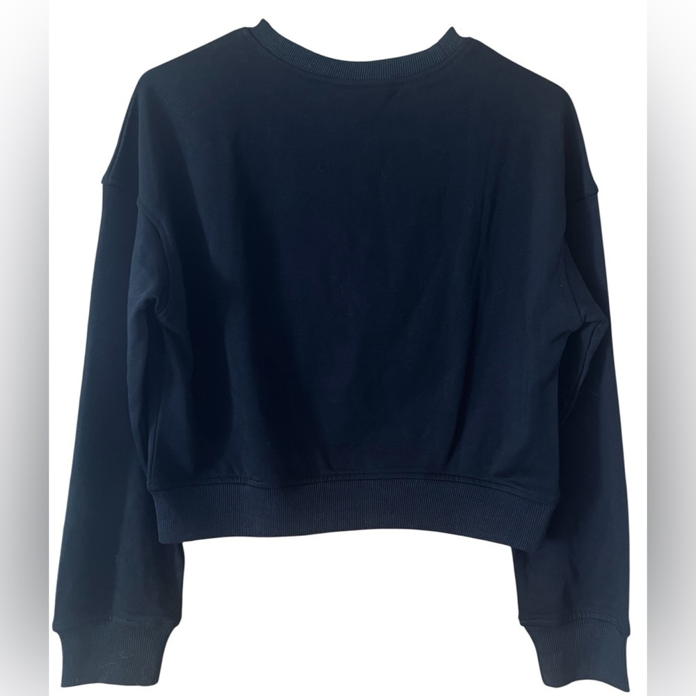 Stylish Black Cropped Women’s Sweatshirt - Picture 7 of 7